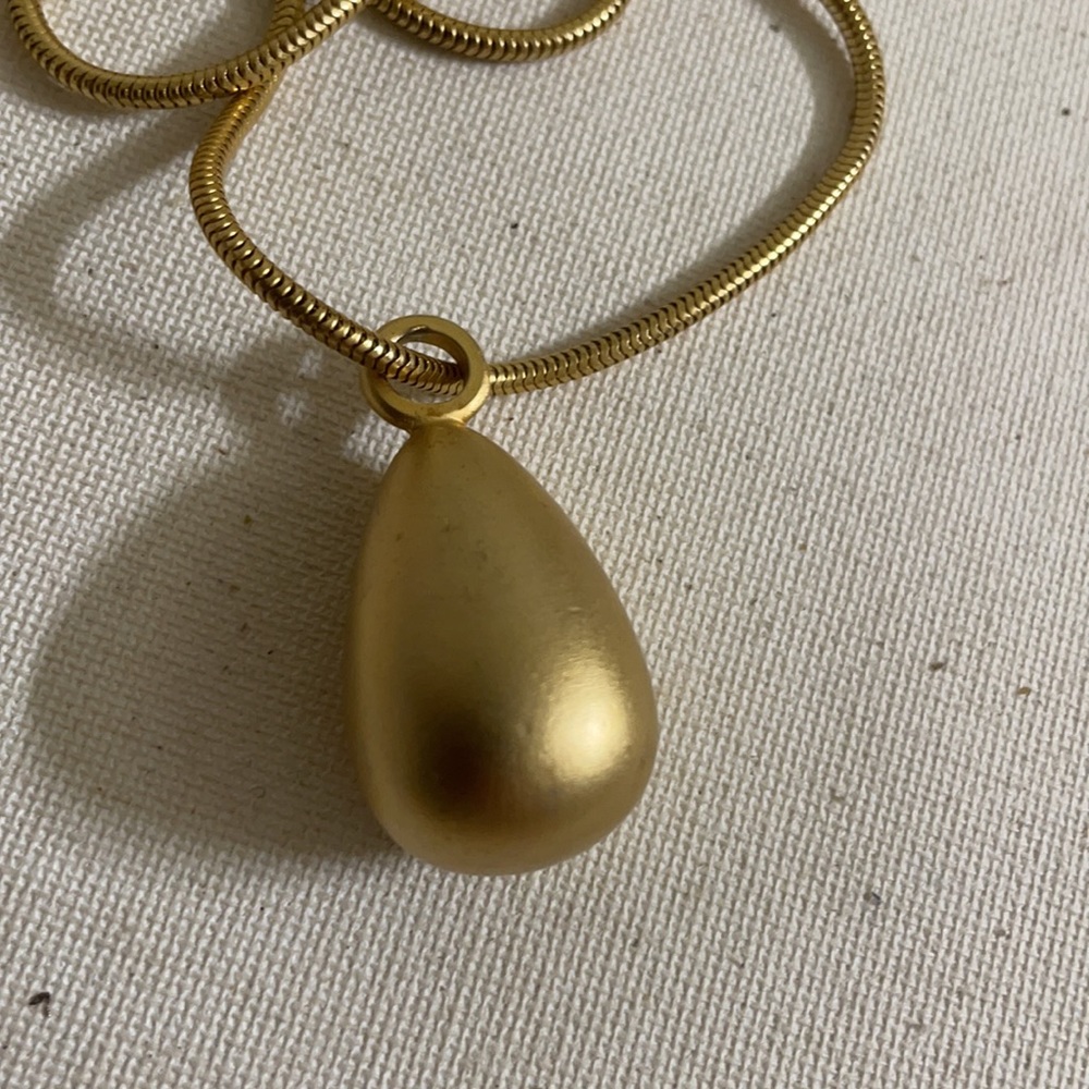 Express brushed gold nugget drop long gold necklace